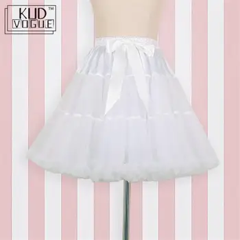 

Lolita White Fluffy Skirt Short A-line Girls Tutu Skirt Women Petticoat Mesh Skirt Bridal Prom Midi Tulle Pleated Skirt Ladies