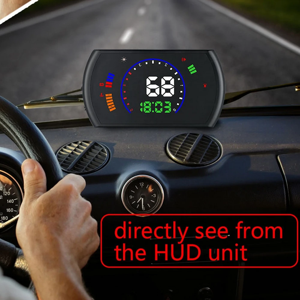 Автомобильный HUD Head Up Display Проектор OBD2 Авто Цифровой Спидометр Сигнализация Температуры Воды 5.8 Дюймов Универсальный Проектор Лобового Стекла