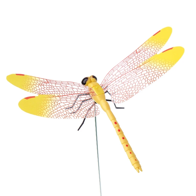 Colorful Fairy Dragonfly On Stick Ornament Home Garden Vase Lawn Art Craft Decor E65B
