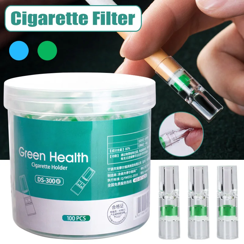 100pcs Disposable Tobacco Cigarette Filter Smoking Reduce Tar