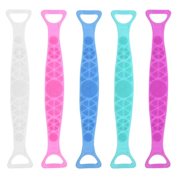 

Silicone Bath Scrubber Towels Rubbing Back Exfoliating Body Massage Shower Cleaning Wash Scrub Extended Brushes