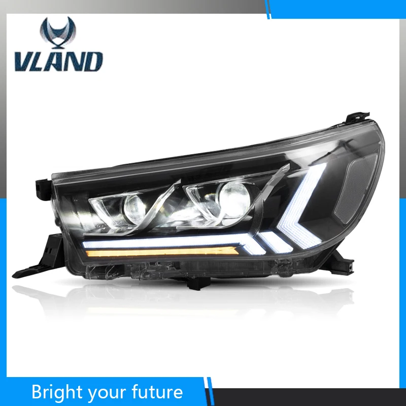 Передняя фара Vland для Toyota Hilux 2015 2016 2017 2018 2019 светодиодный головной фонарь
