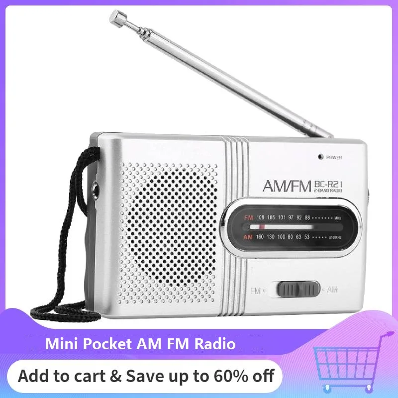 Портативный мини AM FM радиоприемник стерео колонки телескопическая антенна Радио