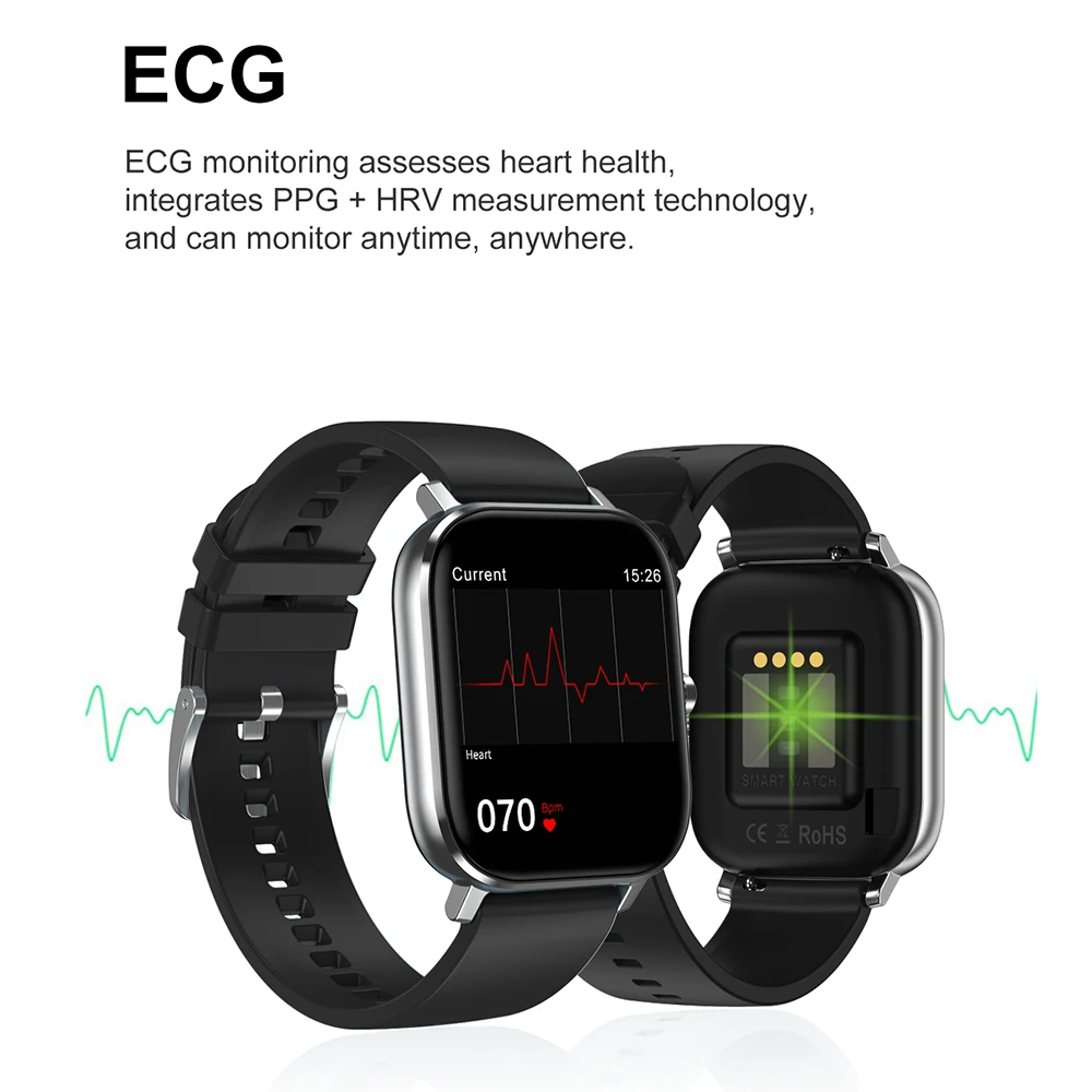 DT35 ECG PPG Смарт часы с Bluetooth вызовом фитнес IP67 Водонепроницаемый пульсометр