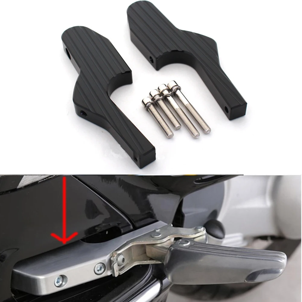 

1 Pair Front Road Motorcycle Extension Pegs Footrest Non Slip Aluminum Alloy Replacement Foot Pedal Durable For Vespa GTS GT