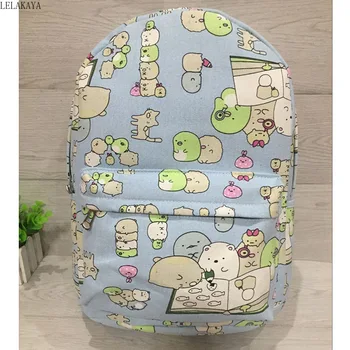 

39*29*15CM Japanese Sumikko San-X Corner Bio Action Figure Printed 2 Colors Cartoon Canvas Backpack Creative Children School Bag