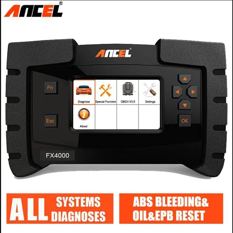 Ancel FX4000 Профессиональный OBD 2 Автомобильный сканер ABS EPB масляный Сервис Сброс