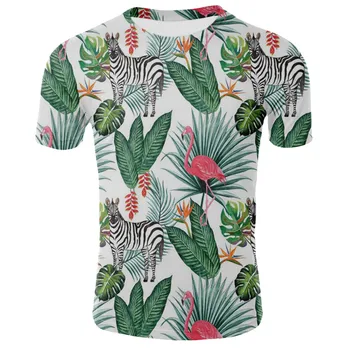 

3D Printed Men Hawaiian Summer Banana Leaf Printed Beach Sea Short Sleeves Tops For Male Summer Tshirt Top Clothing Tropical