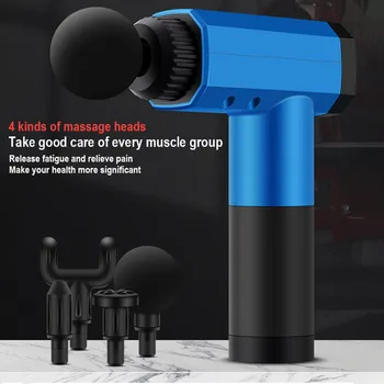 

4 Heads & 4 Speeds Handheld Muscle Massage Gun Percussive Deep Tissue Massage Gun Body Neck Pain Massager Vibration Fascia Gun