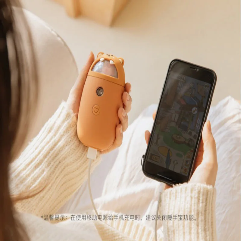 3 в 1 увлажнитель для лица power Bank грелка для рук многофункциональный мини-увлажнитель теплые руки милый Рождественский подарок