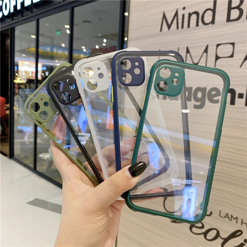 Противоударный чехол для телефона iPhone 11 Pro XS Max 6 6S 7 8 Plus SE 2 2020 X XR Прозрачный матовый