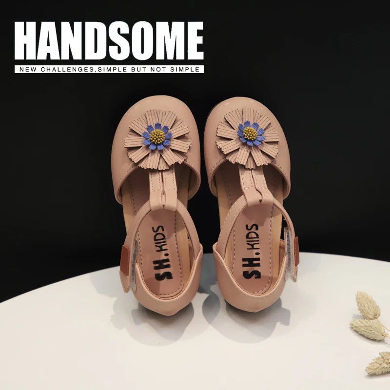 CYSINCOS Girls Sandals 2020 Spring New Children Soft-soled Shoes Non-slip Wild Flower Princess Kids Fashion Shoes Size 21-30