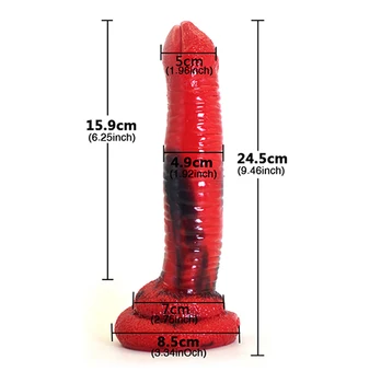 Red Mix Black Animal Dildo horse dildo dog wolf Realistic Pig Penis Dildo Sex Toys For Women Anal Dick Masturbadores Femininos. 6