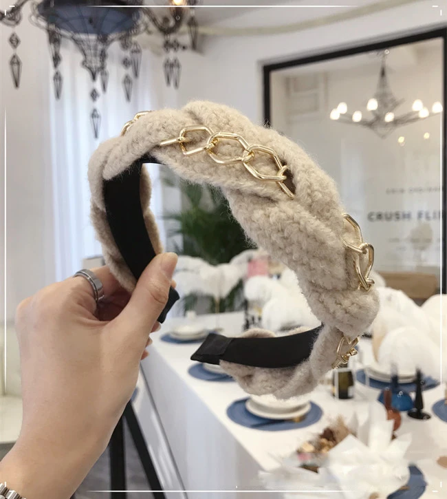 Корейская версия han, шерстяная цепочка из сплава, новинка, высококачественные тонкие волосы с широкими полями, обруч для волос, Женская повязка на голову, повязка на голову для девочек