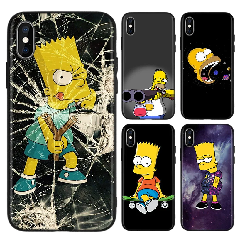Чехол Homer J. Simpson для Apple iphone 11 Pro XR XS Max X 7 8 6 6S Plus 5 5S SE Черный силиконовый чехол для телефона