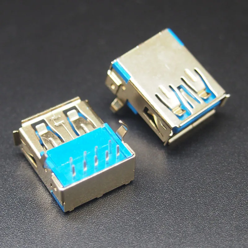 10 шт./лот золотое покрытие USB 3,0 гнездо 3.0USB разъем интерфейс AF 90 градусов