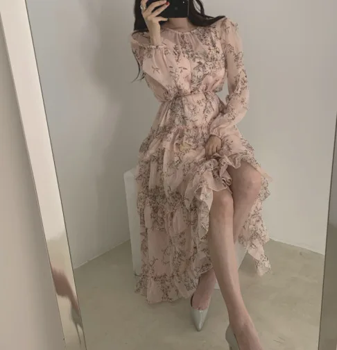 

2019 Autumn New Style Dress South Korea CHIC Elegant Two-Piece Set Immortal Dress #