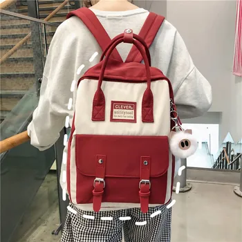 

Buckle Cute Corduroy Backpack Women Stripe School Bag Teenage Girl Harajuku Backpack kawaii Female Fashion Bag Ladies Luxury New