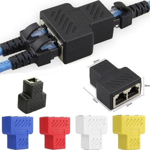 

1PCS Cable Adapter Connector LAN Ethernet 1 To 2 Ways Extender Plug RJ45 Splitter