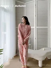  Coral Fleece Autumn And Winter New Two-Piece Home Service Cute Girl Cherry Strawberry Print Pajamas Set 