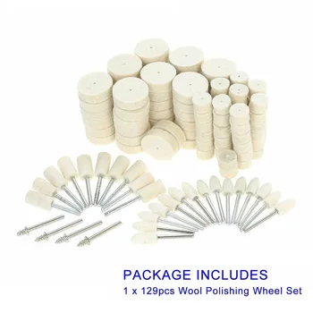 

Pad Polishing Wheel Set Cone Tips Bits White Jewelry Stones Metals 129pcs