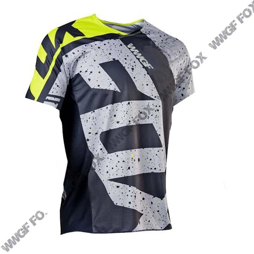 Camiseta de manga corta para ciclismo de descenso, ropa para bicicleta de montaña, número personalizable, novedad de 2021