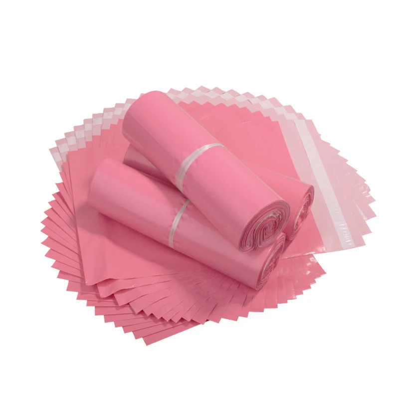 

50Pcs 9 Sizes Light Pink Courier Bag Self Seal Adhesive Storage Bag Plastic Envelope Poly Mailer Postal Shipping Mailing Bags