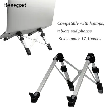 

Besegad Foldable Adjustable Tablet PC Laptop Smartphones Cooling Support Stand Bracket Holder for iPad Mini iPhone Apple Macbook