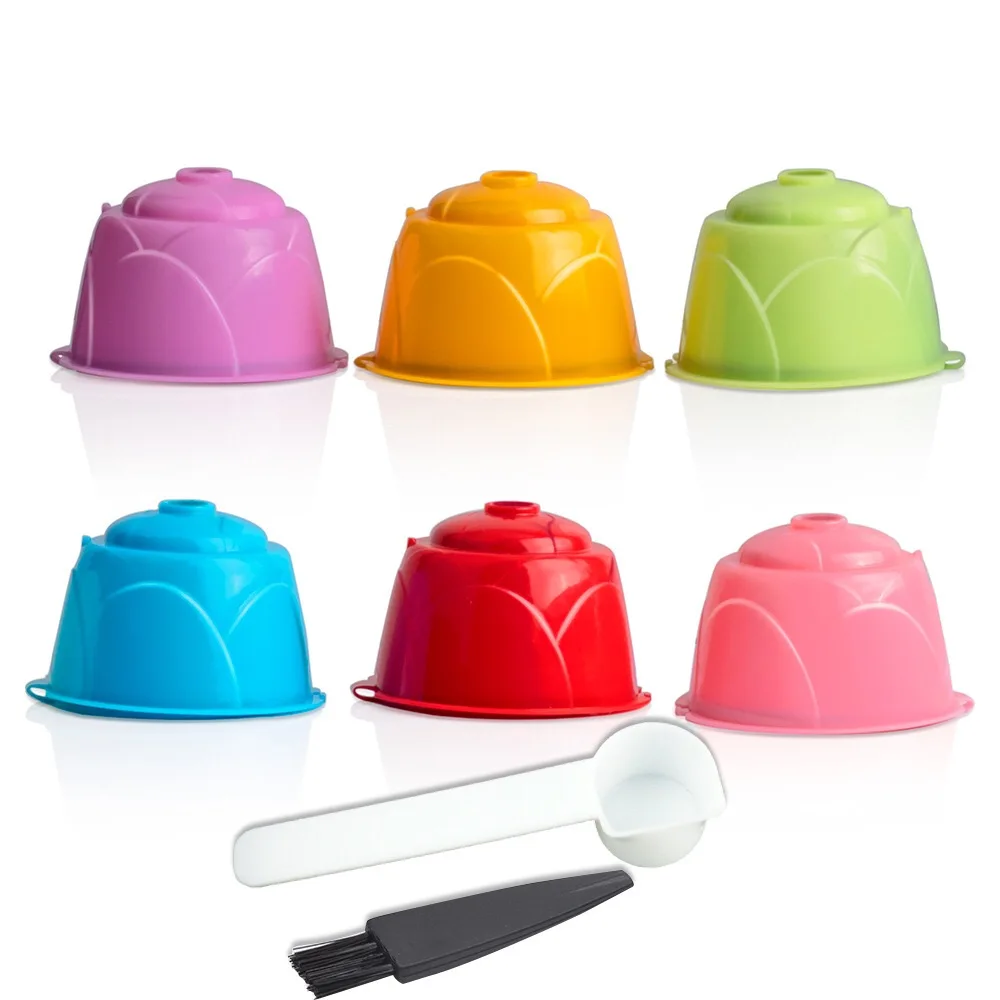 6 шт многоразовые капсулы для кофе от dolcegusto 3rd шесть цветов Пластиковые Многоразовые капсулы Dolci Gusto подходят для кофемашины Nescafe - Цвет: Шоколад