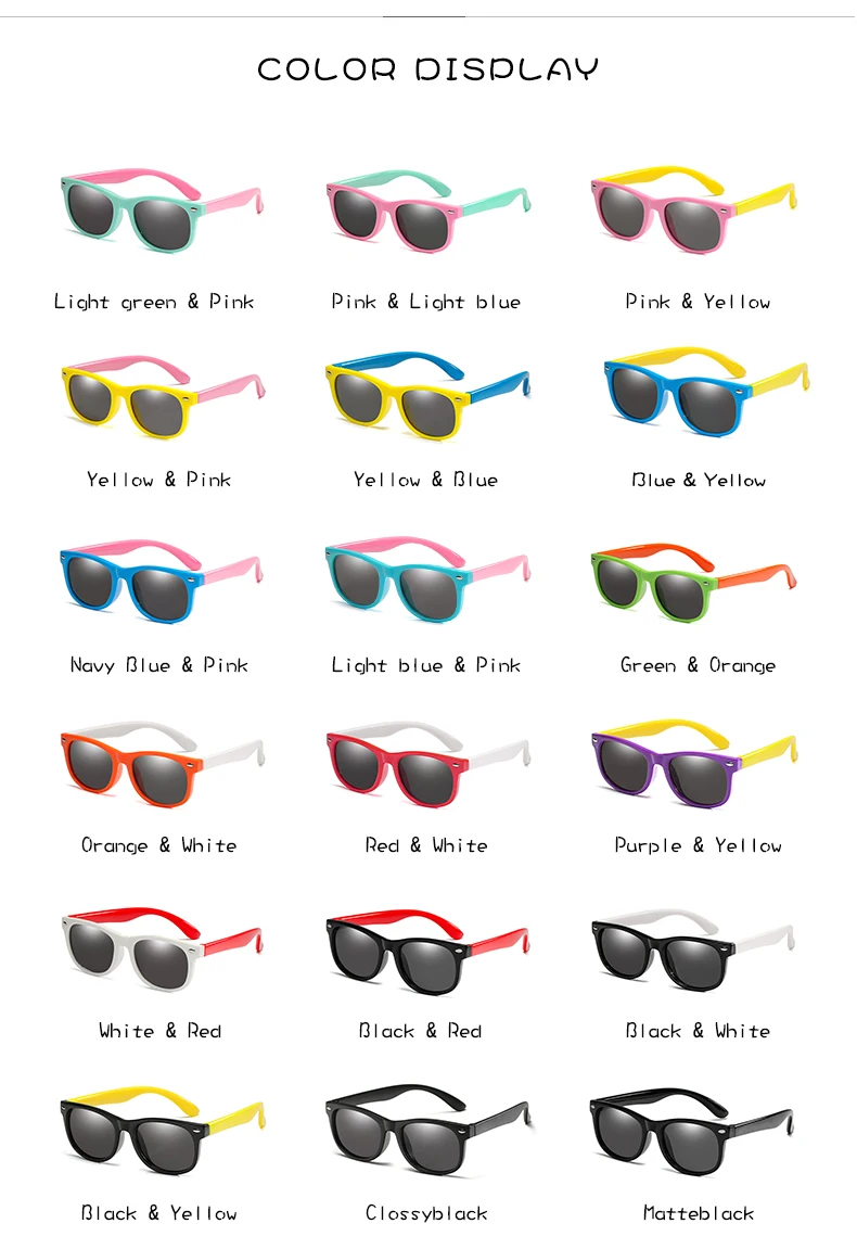 Rubber Polarized Sunglasses Kids TR90 Boys Girls Mirror Polaroid Sun Glasses Silicone Safety Glasses for Children Baby_voghion.com