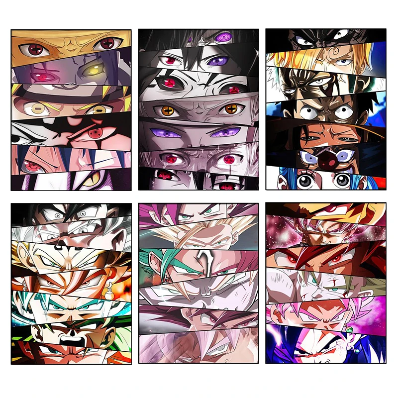 漫画のドラゴンボールのポスター ナルト ワンピース キャンバスの絵 壁画 リビングルームの装飾 絵画 書道 Aliexpress