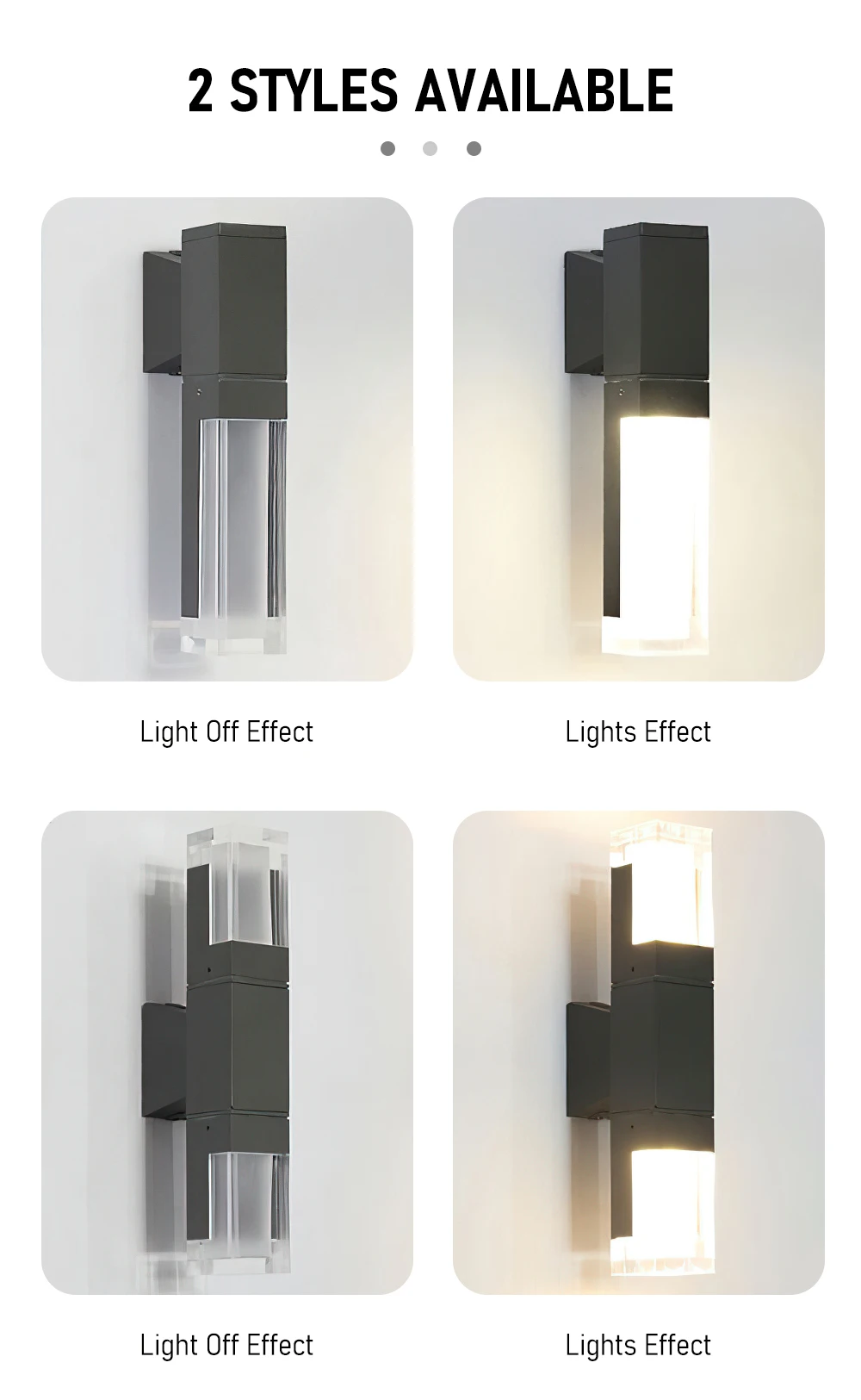 Duas cabeças led ourdoor lâmpada de parede