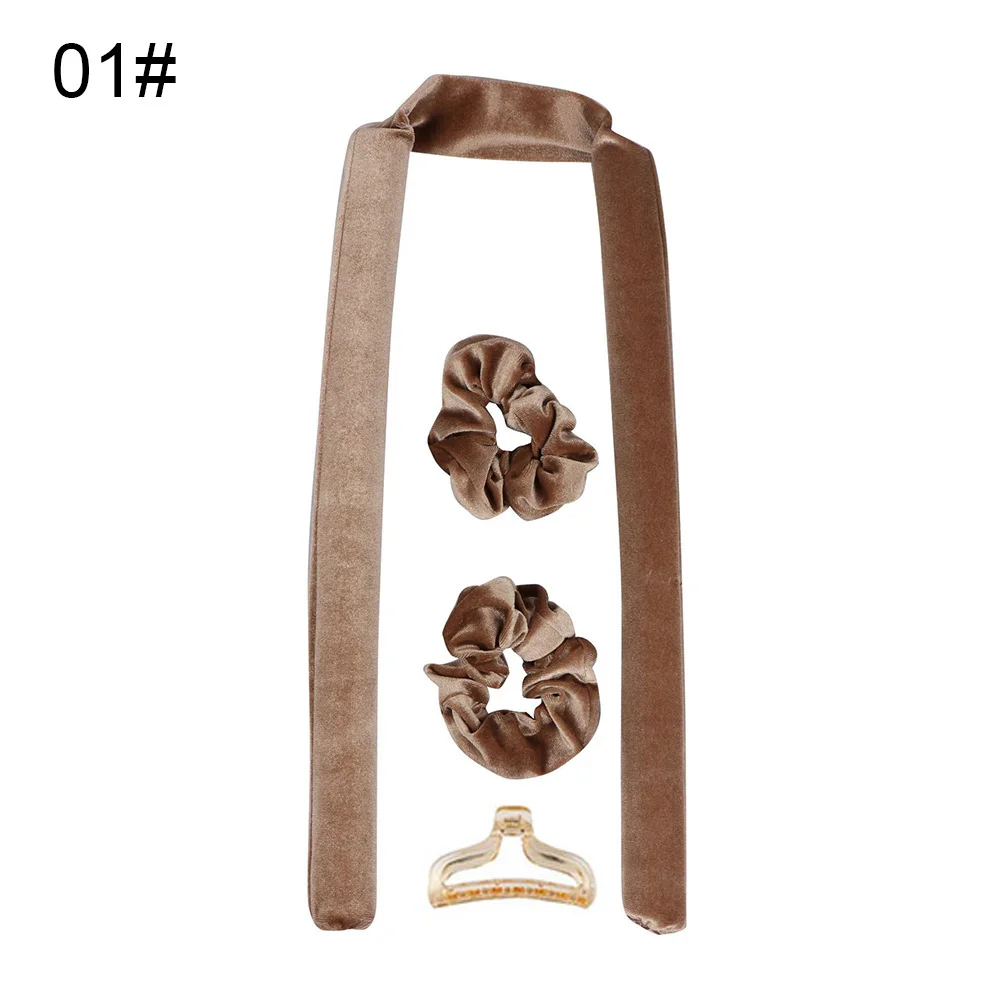 Heatless Hair Curlers Soft Hair Rollers No Heat Curls Headband with Ties Overnight Curling Rod for Long Hairs