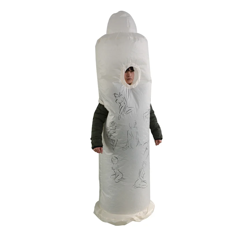 Мальчишник вечерние Забавный костюм для взрослых надувной презерватив костюм