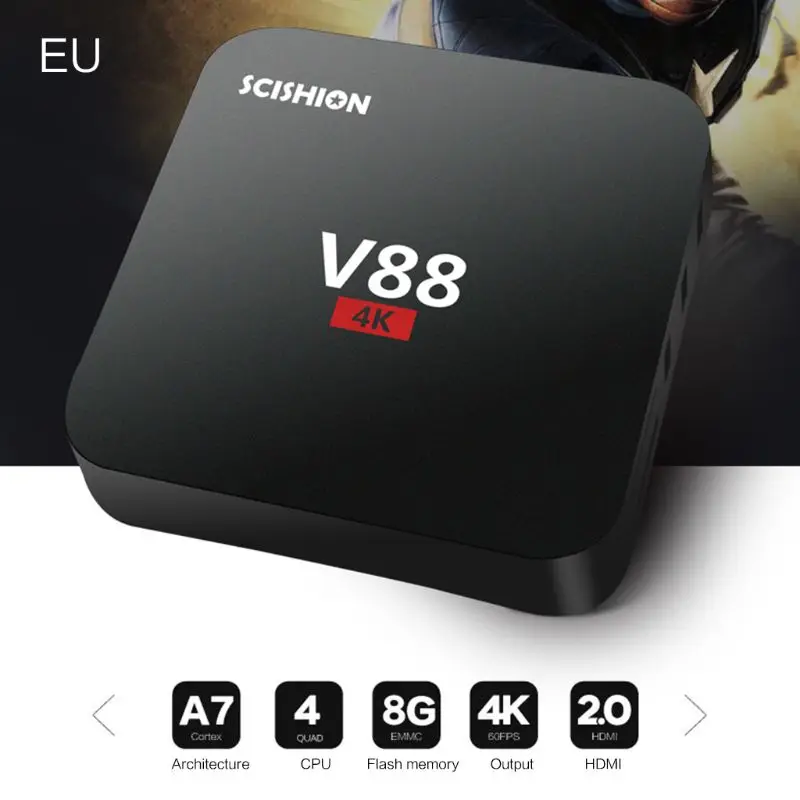 1 комплект V88 Android 7,1/8,1 RK3229 четырехъядерный смарт-ТВ коробка 1 Гб+ 8 ГБ/2 ГБ+ 16 Гб HD WIFI мультимедийный проигрыватель телеприставка Q84A