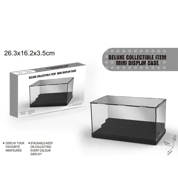 

3 Steps Display Case/Box Dustproof Show Case Gray Base For Acrylic Plastic Lepining Blocks Display Box Case With Original Box
