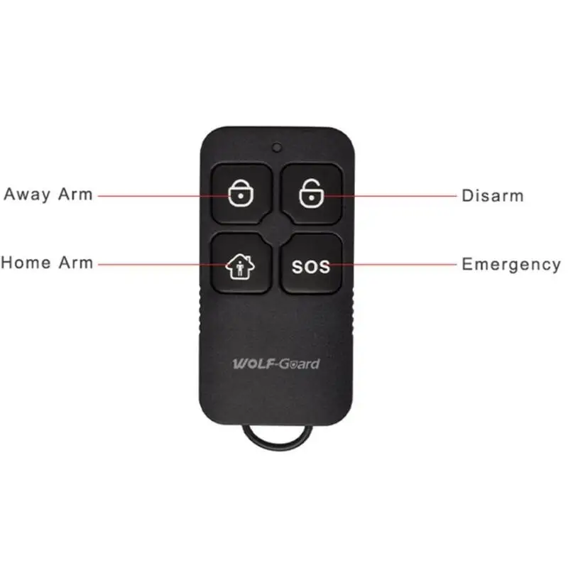 433MHz Wireless Remote Control Waterproof Black RF 4 Keys Keyfobs for Home Alarm Sceurity System