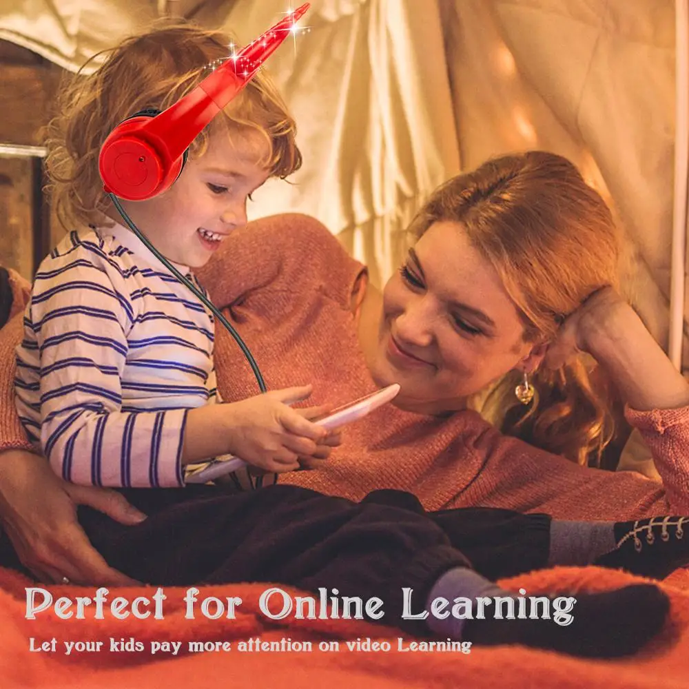 Unicorns Kids Headphones Devil Headsets Wireless Bluetooth Earphone Glowing Music Cartoon Headset for Boys Girls Gifts