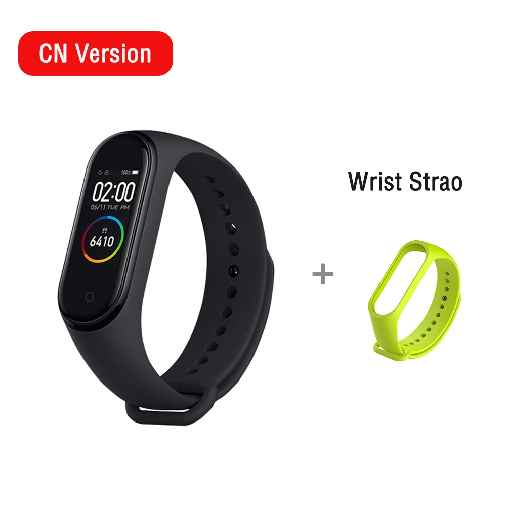 Xiaomi mi Band 4 Smart mi band 3 Цвета экран браслет пульсометр фитнес музыка Bluetooth 50 м водонепроницаемый бандаж 4 - Цвет: with wrist strao3