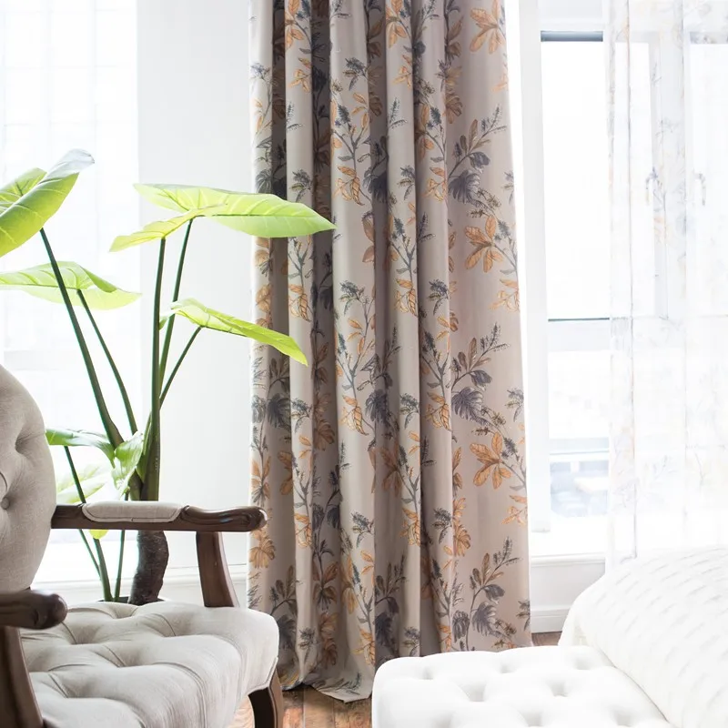 

Large Flower Curtain Cloth Bedroom Living Room Polyester Cotton Printed Fabric Decoration Gauze Modern Simplicity