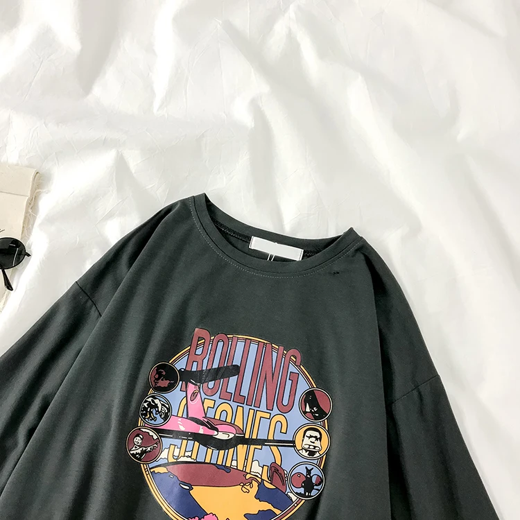 Harajuku Boyfriend Style Short Set Women Casual Short Sleeve Loose Overszie T-shirt + High Waist Wide Leg Short Matching Set