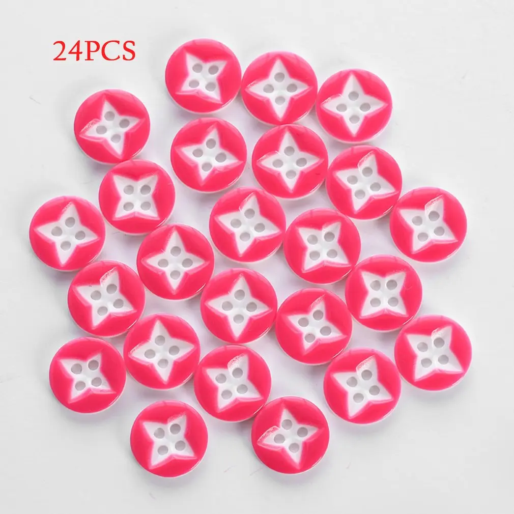 

24PCS/Bag Candy Color Round Shape Sewing Resin Buttons For Children Clothes Decorative Button Crafts Scrapbooking Accessories