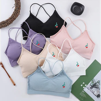 

New 2020 Sexy Women Seamless Bralette Padded Bra Soft Ladies Underwear Fitness Breathable Wireless Bra Women Bras 6 Colors