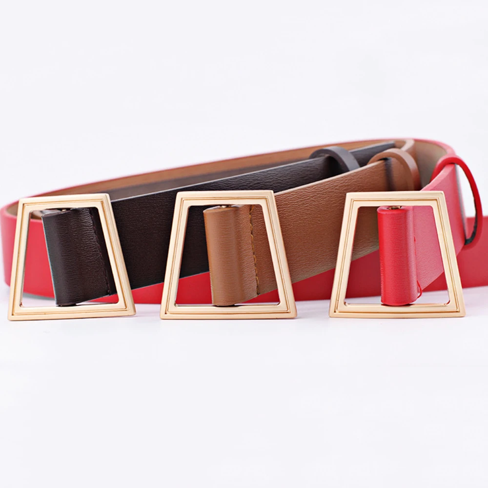 

New women's needle-free smooth buckle belt wild fashion windbreaker wear female Wide Leather Waist Strap for Jeans Unisex