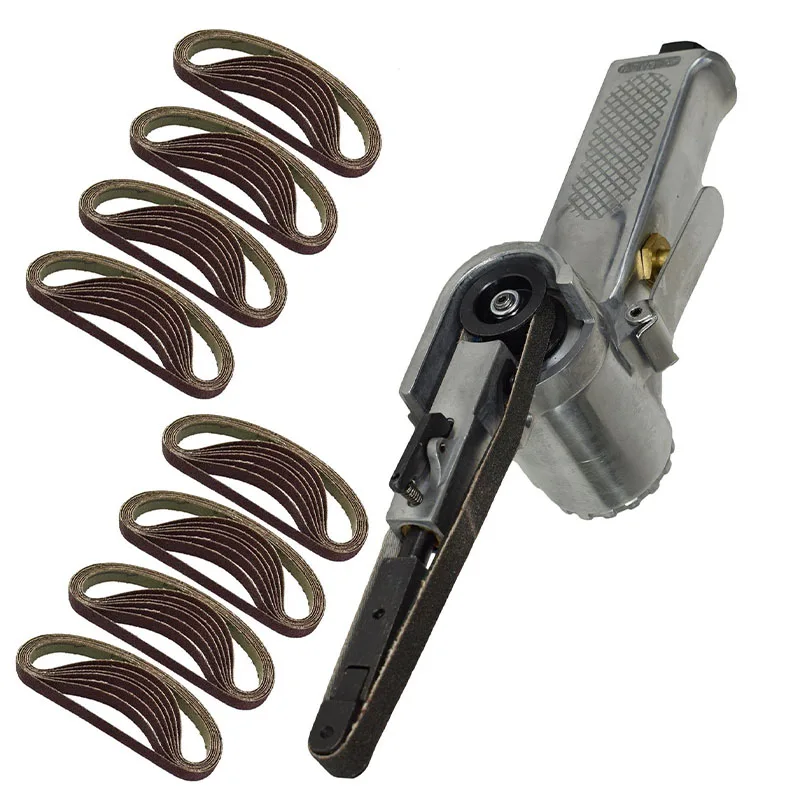 

330*10mm Wide Air Finger Belt Sander Angle Grinder Power File Detail Sanding Grinding Machine + 25PCS Belts