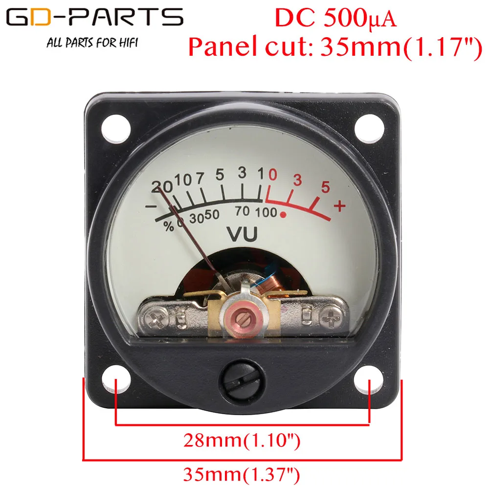 35 мм DC100mA DC200mA 500UA VU панельный измеритель амперметр с 12V Теплый задний светильник