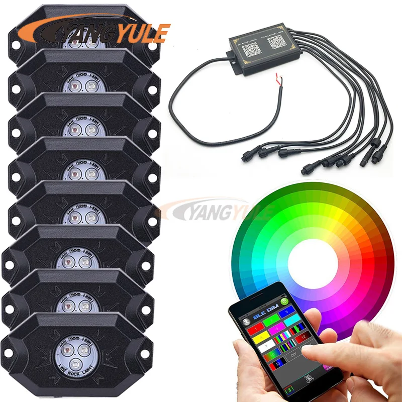 RGB светодиодный светильник rock с Bluetooth контроллером многоцветный неоновый таймер