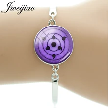 JWEIJIAO из японского аниме Шаринган, металлическая цепочка, браслеты с надписью, колесо, глаз, модный 20 мм стеклянный браслет, кабошон, ювелирное изделие для мужчин, NA37