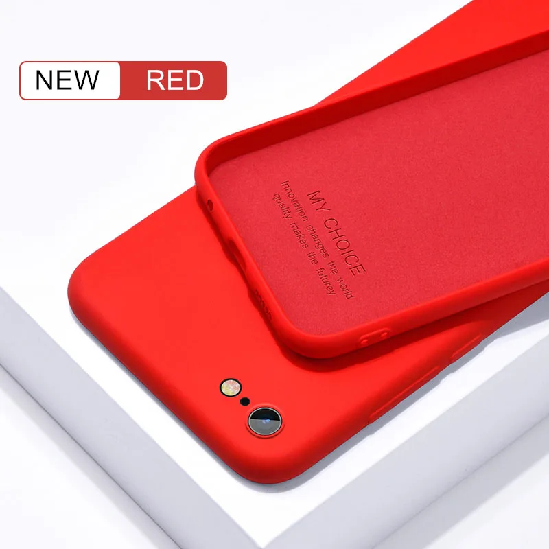 Тонкий мягкий чехол для iPhone X XS 11 pro Max XR жидкий силиконовый конфетный чехол для iPhone 8plus 5 5S SE 4 4s 6 6S 7 8 Plus - Цвет: Red
