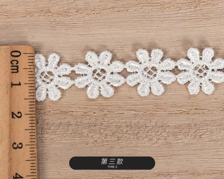 Lace Ribbon 15 yards polyester 1.2cm DIY sewing curtain craft decoration daisy flower trim lace